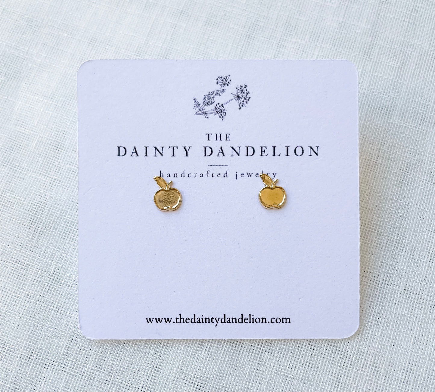 Gold Apple Stud Earring